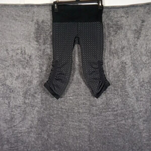 Lululemon in the flow crop 11 yoga pants Heather coal black Ruched sz